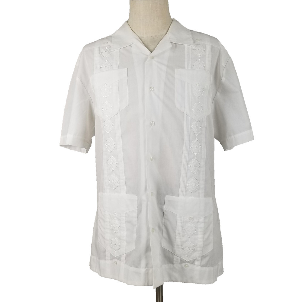 Centro Guayabera Shirt Mens XL Embroidered Four Pocket Cuban Wedding Formal